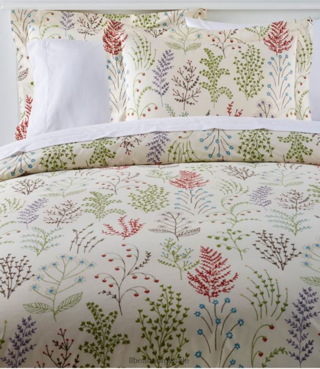 unisex botanisk floral percal dynedekselsamling 24VDH2485 L.L.Bean bedding botanisk blomsterblå