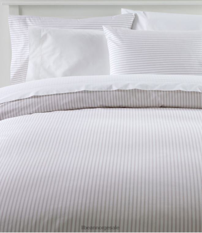 unisex premium egyptisk percal dynetrekk samling stripe 24VDH4440 L.L.Bean bedding myk grå