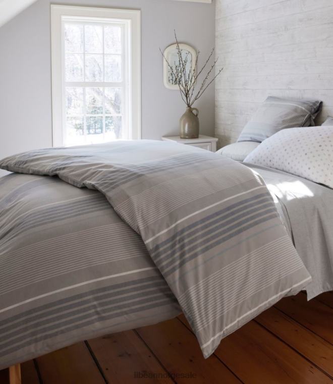 unisex samlestripe for dynetrekk i økologisk bomull 24VDH2764 L.L.Bean bedding grå