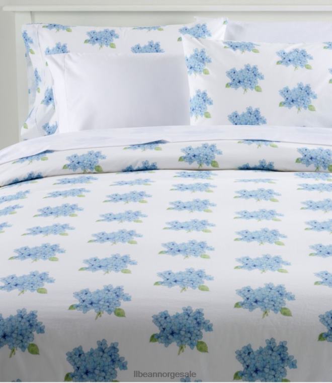 unisex sara fitz hortensia percale dynetrekksamling 24VDH2767 L.L.Bean bedding daggry blå