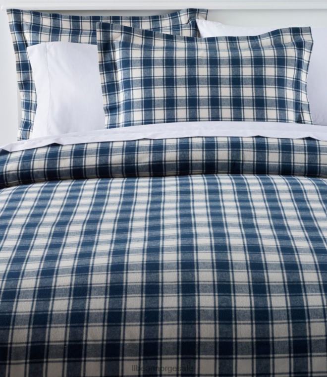 unisex ultramyk komfort flanell dynetrekk samling sjekk 24VDH6369 L.L.Bean bedding marinerblå/naturlig