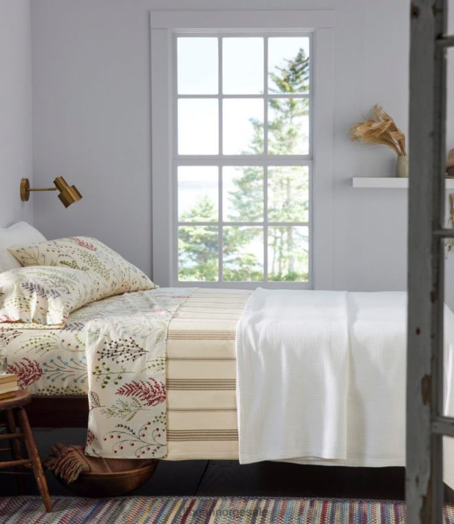 unisex vintage matelass dekke 24VDH7321 L.L.Bean bedding blå chambray