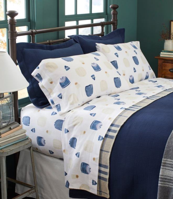 unisex vintage matlass sham 24VDH4390 L.L.Bean bedding myk blågrønn