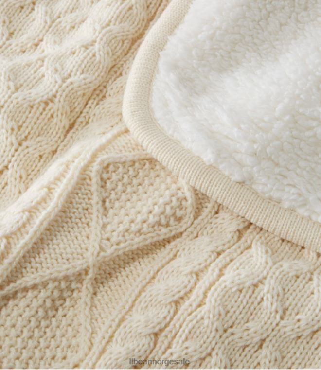 unisex fisherman cabled fleecekast 24VDH4374 L.L.Bean bedding mørkerød