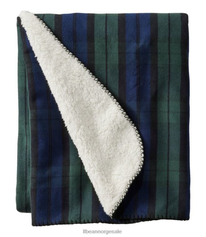 unisex flanell sherpakast 24VDH4382 L.L.Bean bedding blå pledd