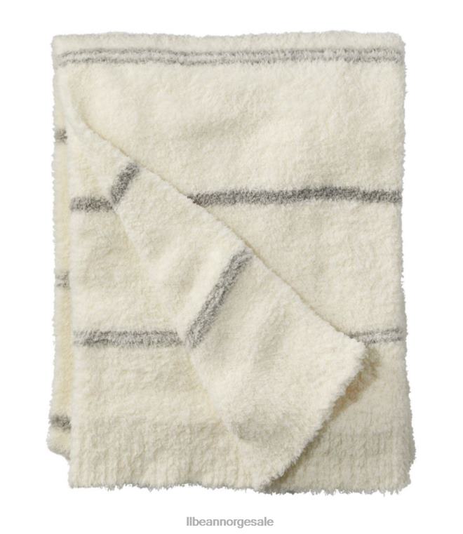 unisex ond koselig strikk kastestripe 24VDH2574 L.L.Bean bedding krem/vedrøyk