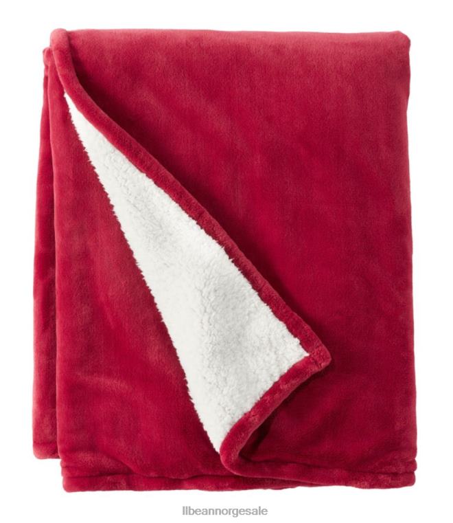 unisex ond plysj sherpa kast 24VDH4355 L.L.Bean bedding fjellrød
