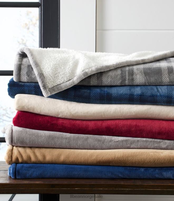 unisex ond plysj sherpa kast 24VDH5525 L.L.Bean bedding mørkeblå