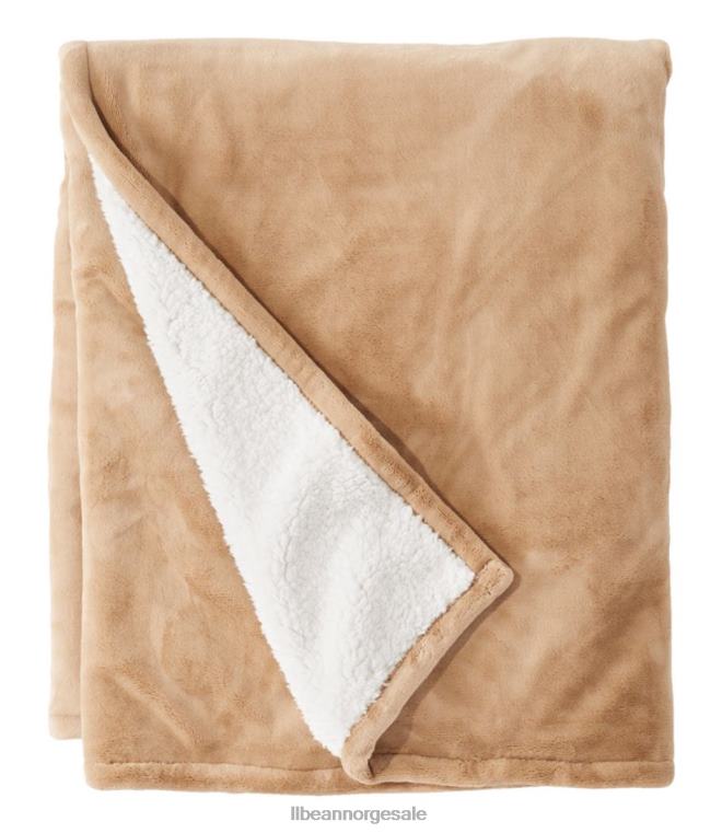 unisex ond plysj sherpa kast 24VDH6808 L.L.Bean bedding kamelbrun
