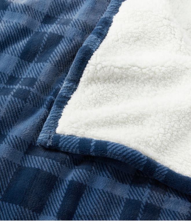 unisex ond plysj sherpa kaste pledd 24VDH4561 L.L.Bean bedding havnegrå