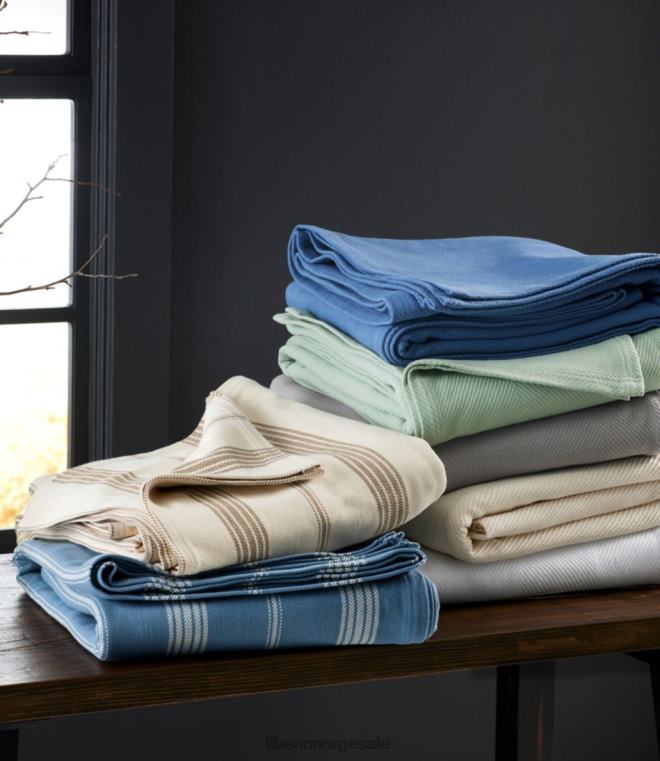 unisex teppe i økologisk bomull 24VDH4393 L.L.Bean bedding sølv salvie