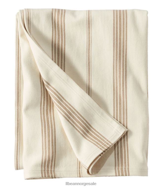 unisex teppestripe i økologisk bomull 24VDH2675 L.L.Bean bedding naturlig/bygg