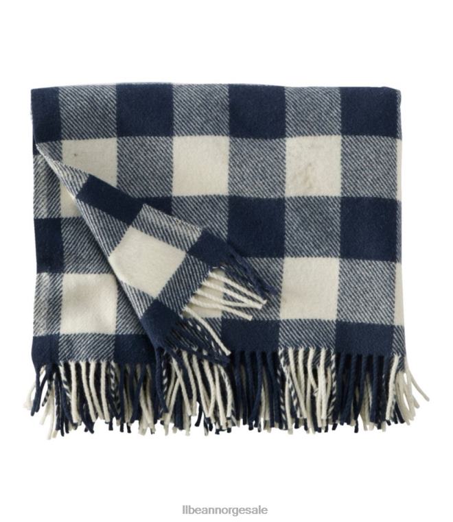 unisex vaskbar ullkast 24VDH4386 L.L.Bean bedding krem/indigo lyng bøffelsjekk