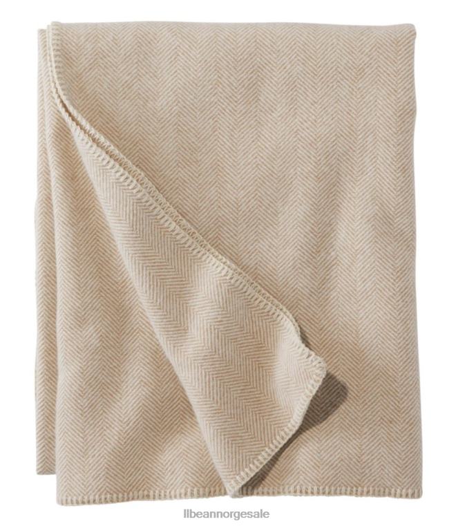 unisex vaskbart ullteppe fiskebein 24VDH5545 L.L.Bean bedding kamel/krem