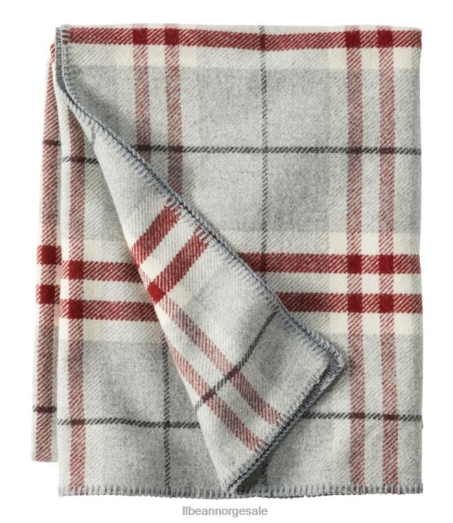 unisex vaskbart ullteppe pledd 24VDH2525 L.L.Bean bedding mørkegrå lyng