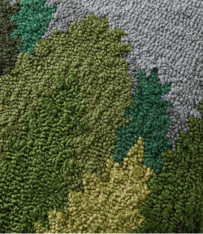 unisex innendørs/utendørs hektet pute fjellscene 24VDH2506 L.L.Bean hjemmedekorasjon multi