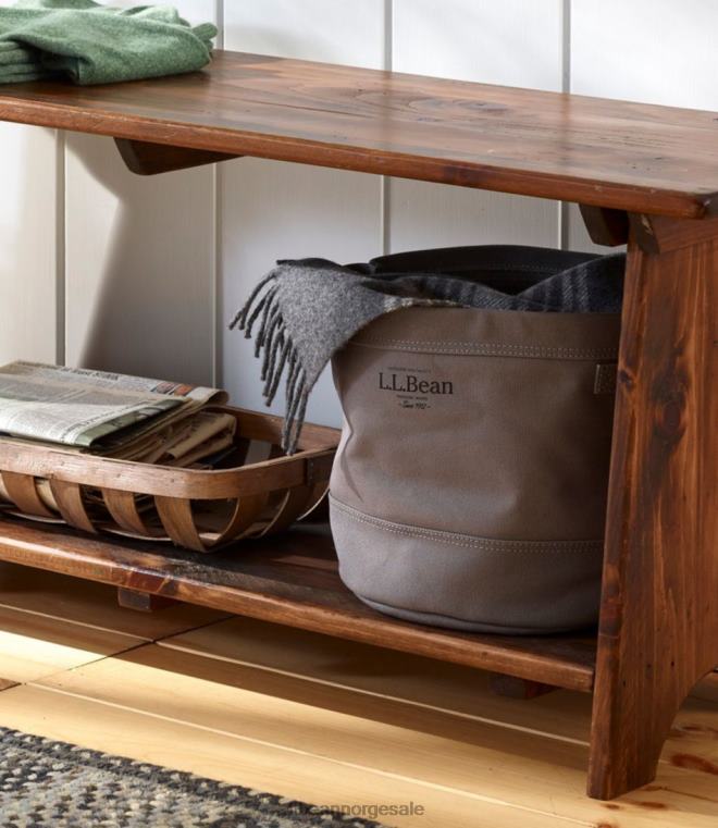 unisex lerret oppbevaring cubby tote 24VDH4499 L.L.Bean hjemmedekorasjon frostgrå