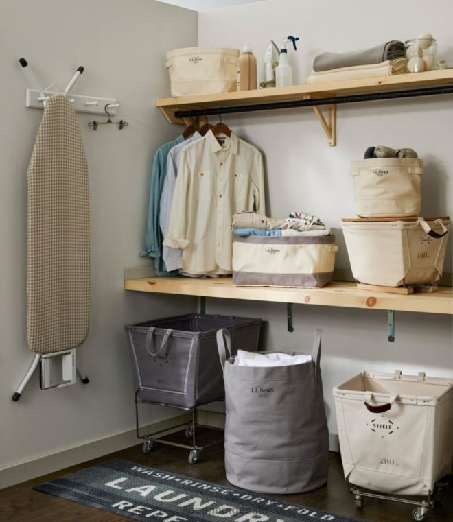 unisex stål liten bærekurv med treløpere 24VDH2888 L.L.Bean hjemmedekorasjon naturlig