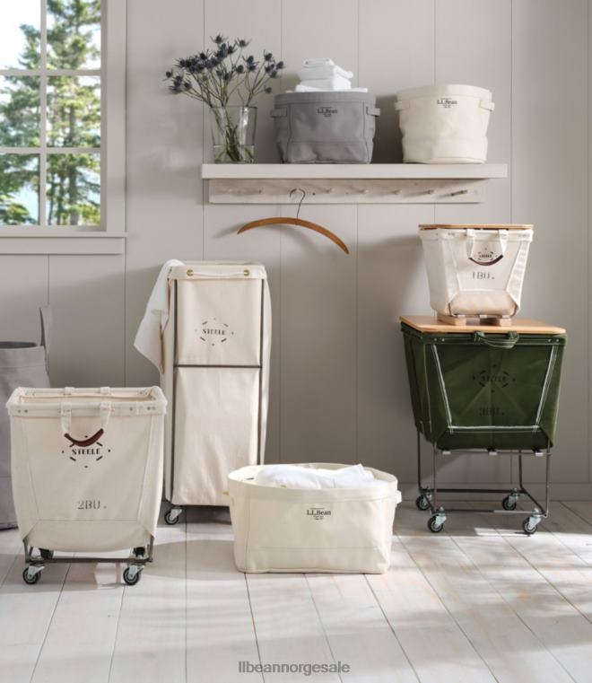 unisex ståle tre skjepper forhøyet vogn med hjul 24VDH4511 L.L.Bean hjemmedekorasjon grå