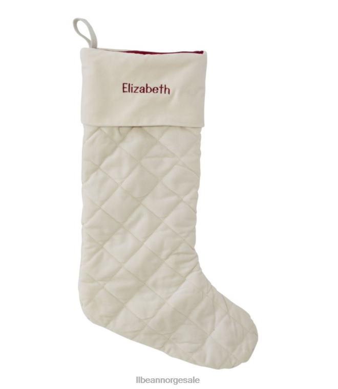 unisex klassisk fløyels julestrømpe 24VDH5542 L.L.Bean hjemmedekorasjon krem