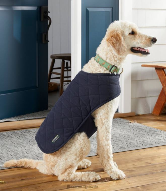 unisex vendbar vattert hundevest 24VDH2075 L.L.Bean hjem varer lys marineblå/kjole gordon