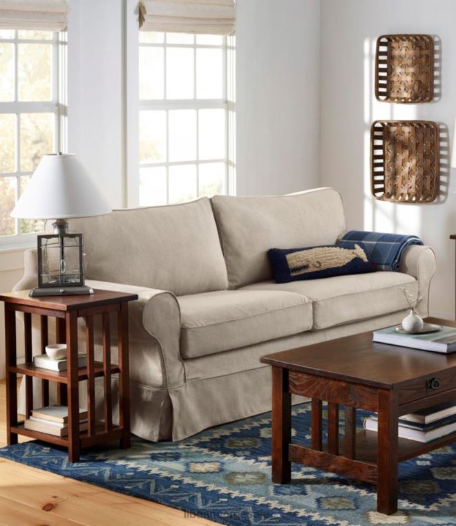 unisex furupunkt sofa med glidetrekk 24VDH4543 L.L.Bean innendørs møbler chambray