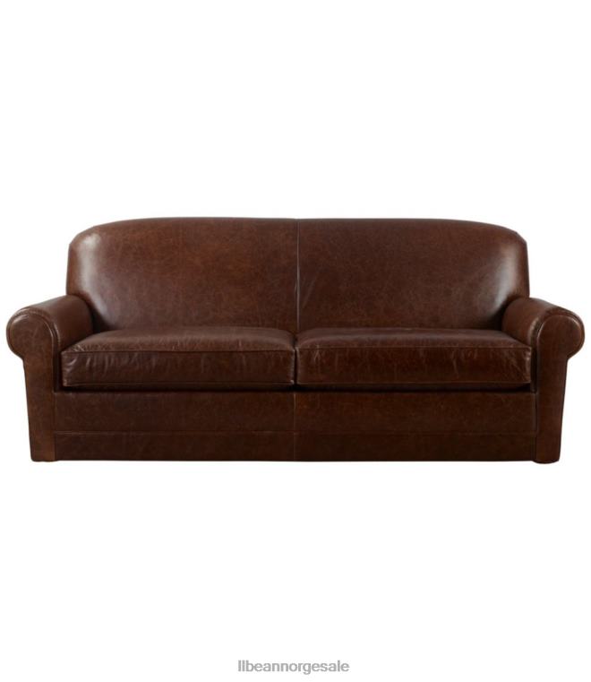 unisex lodge sofa i skinn 24VDH2889 L.L.Bean innendørs møbler kastanje brun