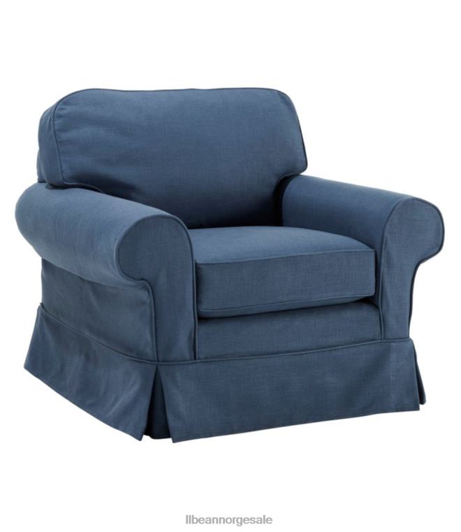 unisex furu punkt slipcovered stol ytelse lin 24VDH4547 L.L.Bean innendørs møbler blå