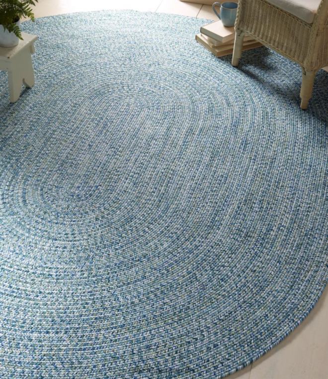 unisex allværs flettet teppe konsentrisk mønster oval 24VDH2494 L.L.Bean hjem varer hav