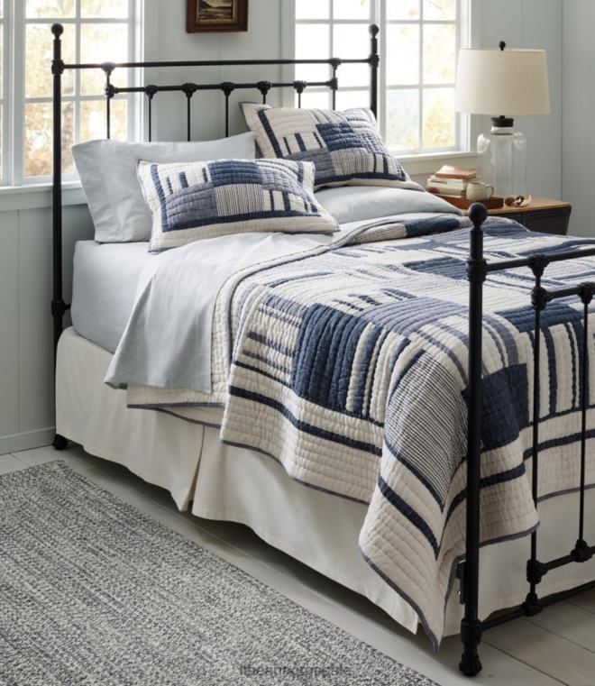 unisex allværs flettet teppe konsentrisk mønster rektangulært 24VDH5602 L.L.Bean hjem varer indigo multi