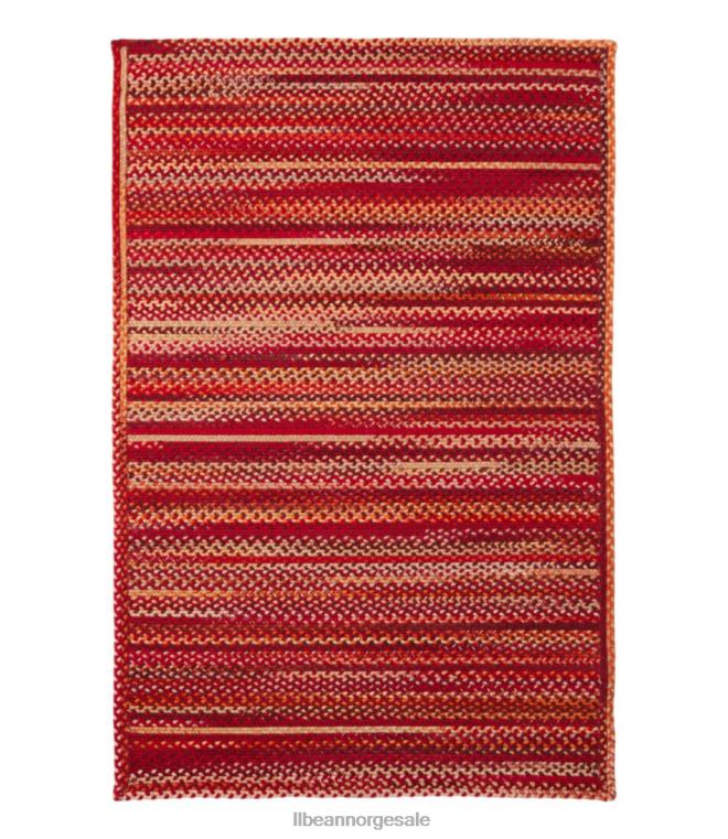 unisex flettet ullteppe horisontal flette 24VDH6854 L.L.Bean hjem varer rød/halm multi