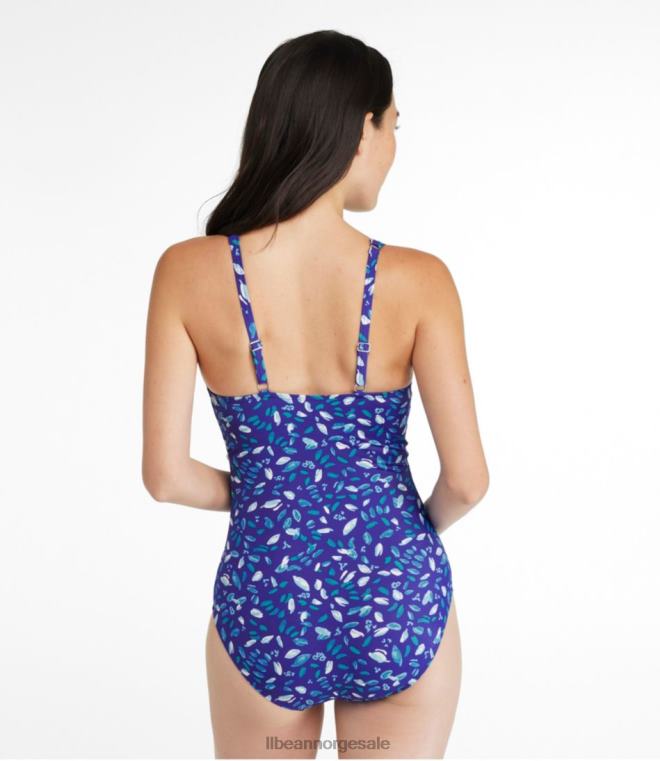 kvinner beansport badetøy 24VDH5815 L.L.Bean klær kobolt botanisk