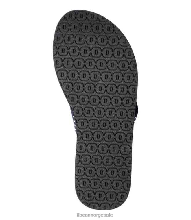 kvinner maine isle flip-flops 24VDH3730 L.L.Bean fottøy marinblå gingham