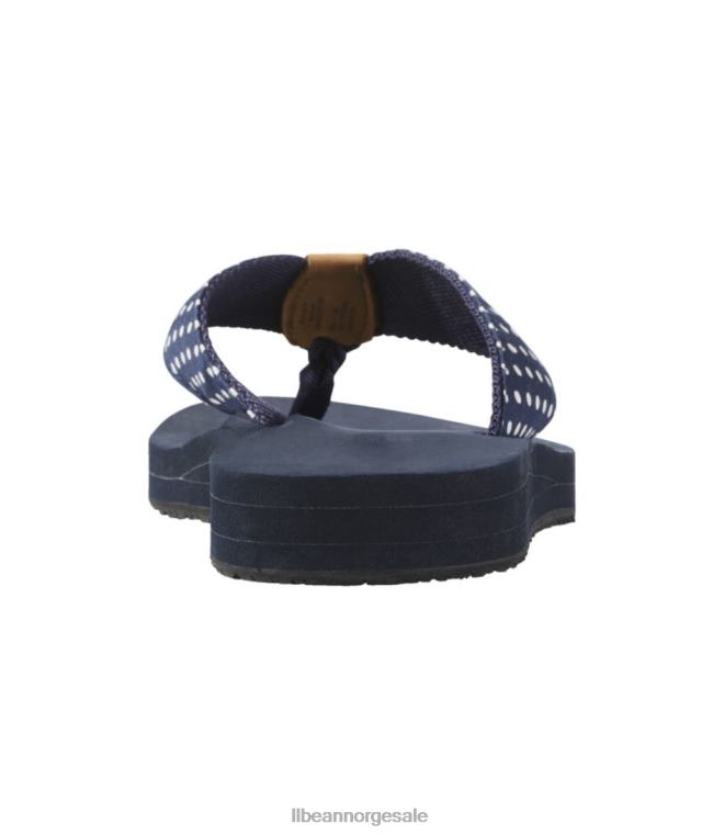 kvinner maine isle flip-flops 24VDH5167 L.L.Bean fottøy mørkeste marine/hvite prikk