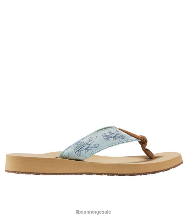 kvinner maine isle flip-flops 24VDH5181 L.L.Bean fottøy aqua teal hummer