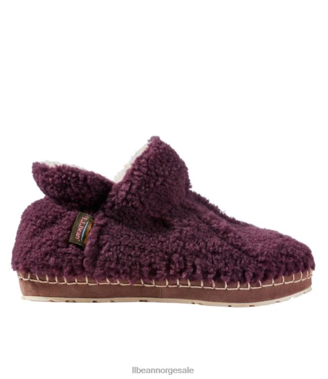 kvinner koselige tøffelsko 24VDH1000 L.L.Bean fottøy mørk plomme