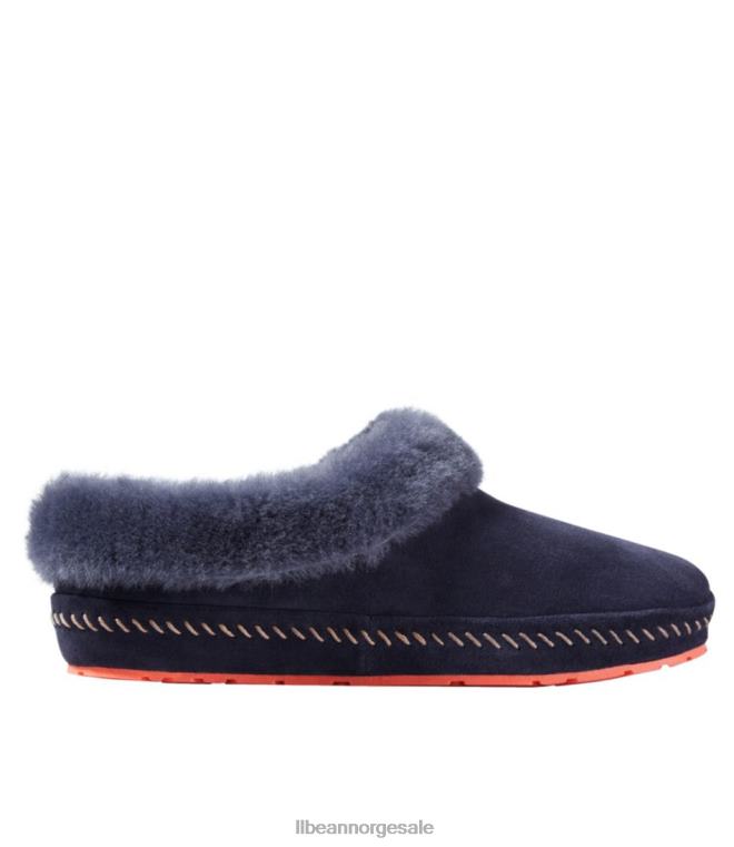 kvinner ond gode tøfler 24VDH6086 L.L.Bean fottøy klassisk marine/korallflamme