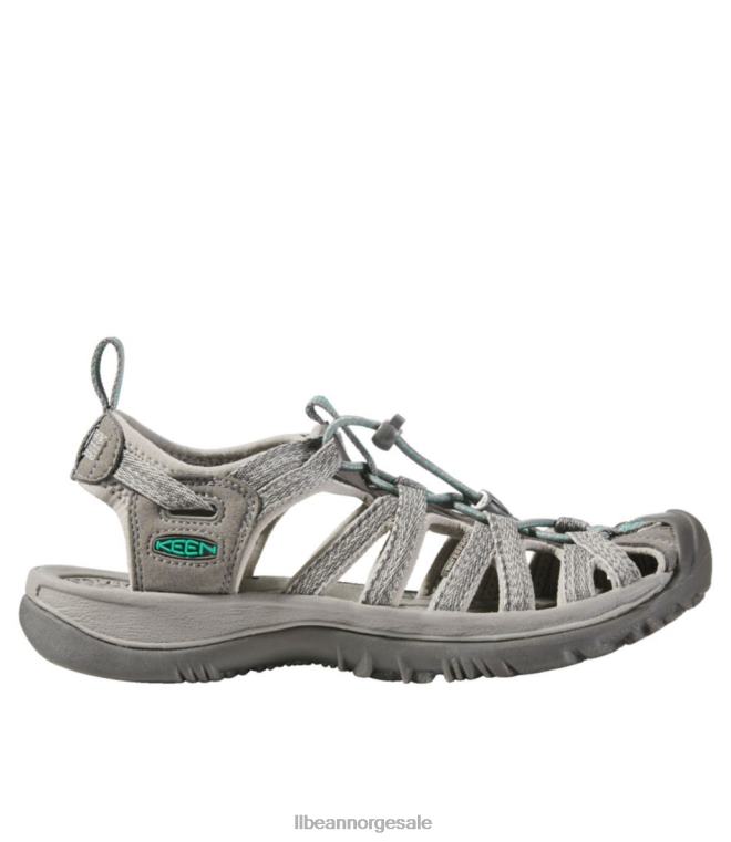kvinner ivrige hviskesandaler 24VDH1077 L.L.Bean fottøy mellomgrå/påfuglgrønn