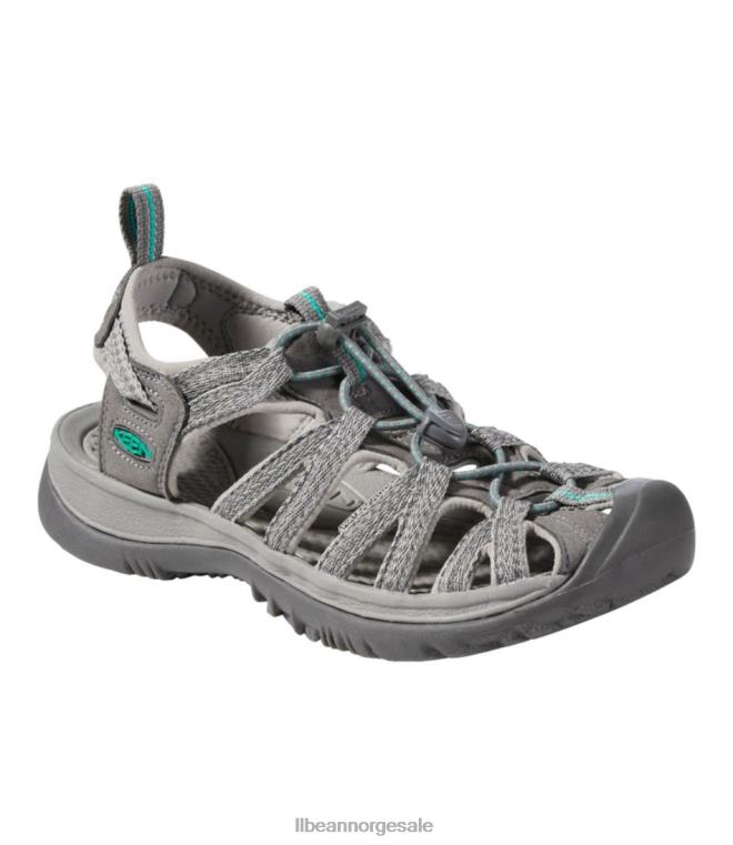 kvinner ivrige hviskesandaler 24VDH1077 L.L.Bean fottøy mellomgrå/påfuglgrønn
