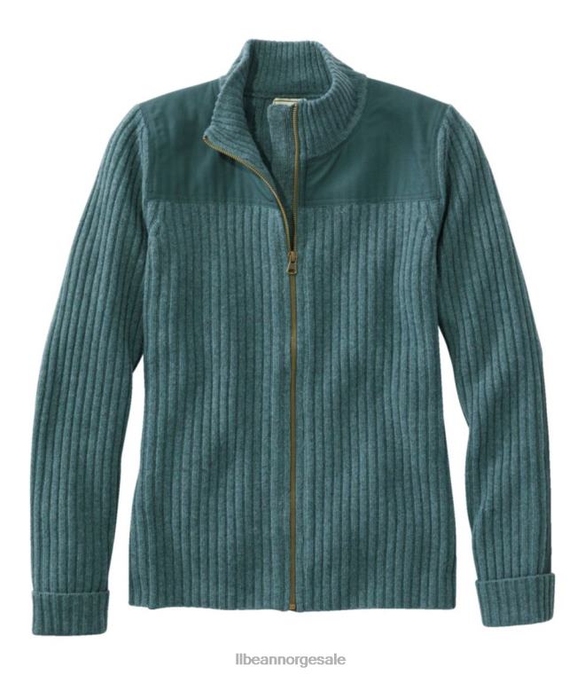 kvinner commando genser med full glidelås 24VDH530 L.L.Bean utendørs utstyr bløt granlyng