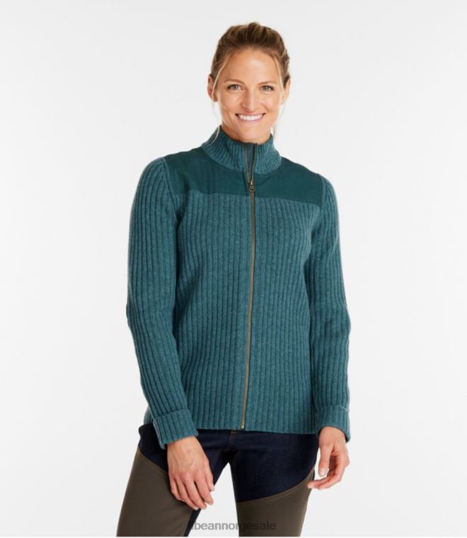 kvinner commando genser med full glidelås 24VDH530 L.L.Bean utendørs utstyr bløt granlyng
