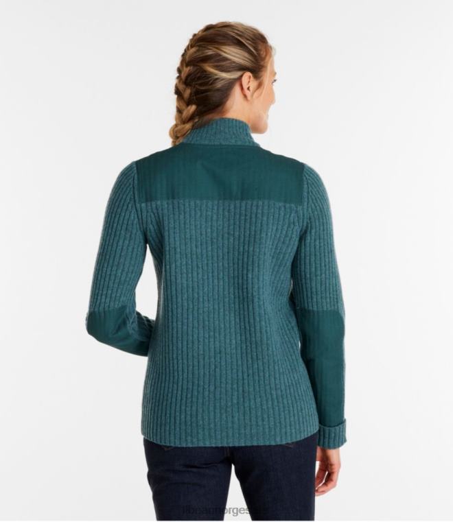 kvinner commando genser med full glidelås 24VDH530 L.L.Bean utendørs utstyr bløt granlyng