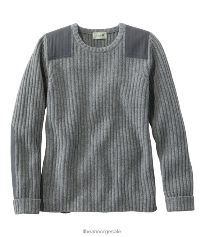 kvinner commando genser med rund hals 24VDH3410 L.L.Bean utendørs utstyr grå lyng