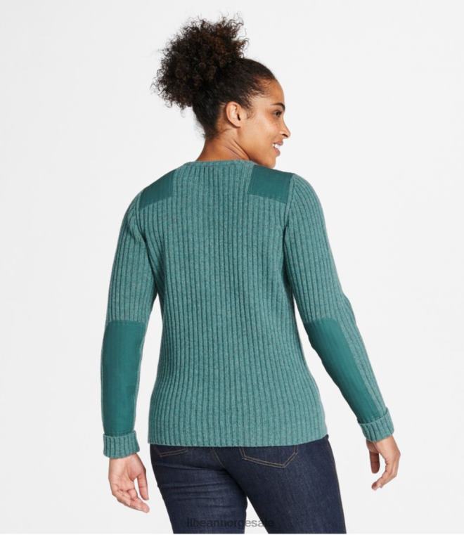 kvinner commando genser med rund hals 24VDH4954 L.L.Bean utendørs utstyr rips