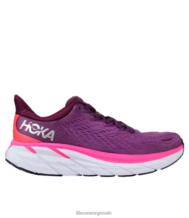 kvinner hoka clifton 8 løpesko 24VDH1069 L.L.Bean fottøy druevin/skjønnhetsbær