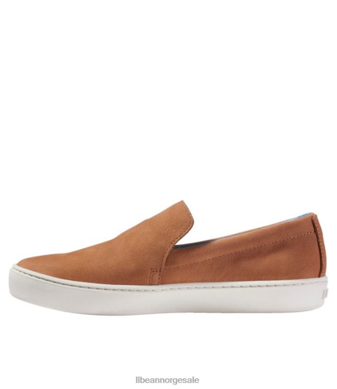 kvinner eco bay leather slip-ons 24VDH1010 L.L.Bean fottøy grå tåke/fiolett is