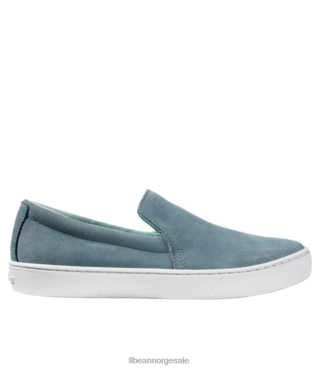 kvinner eco bay leather slip-ons 24VDH5182 L.L.Bean fottøy skifer/kjølig sjøblå