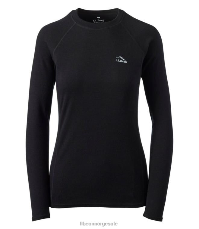 kvinner cresta midweight 250 crew topp 24VDH721 L.L.Bean klær Mørk sort