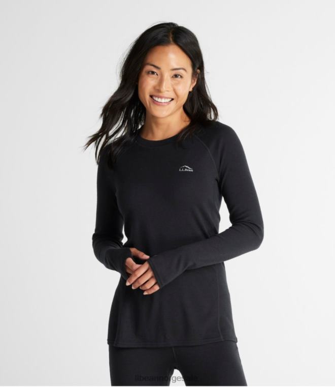 kvinner cresta midweight 250 crew topp 24VDH721 L.L.Bean klær Mørk sort