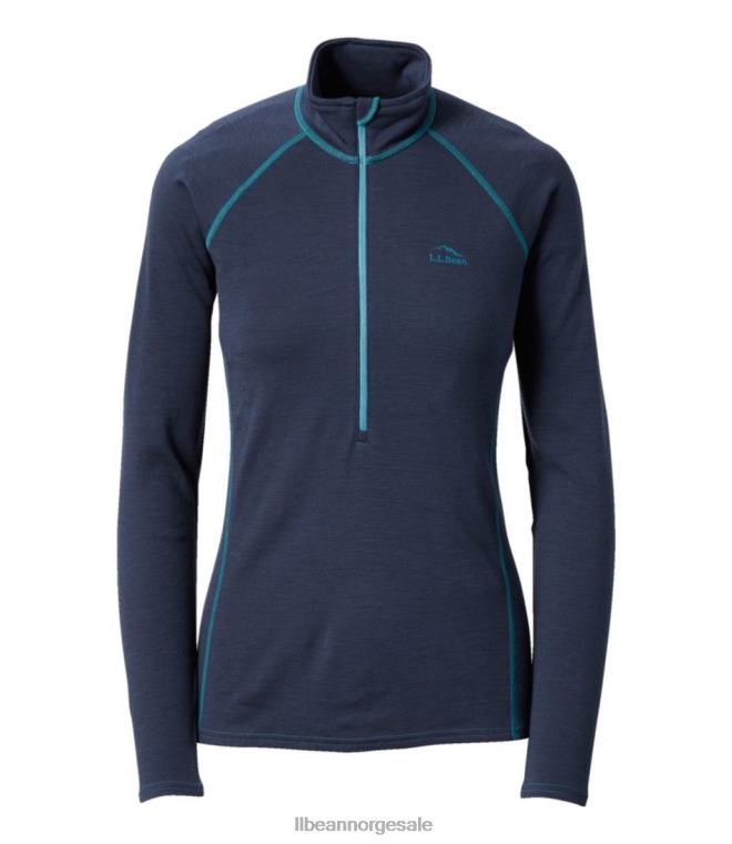 kvinner cresta midweight 250 t-glidelås topp 24VDH3551 L.L.Bean klær karbon marine
